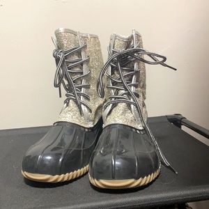 Sequin Duck Boots